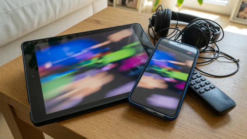 Streaming platforms on a desk setup