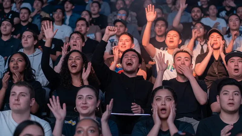Crowd reaction at an esports venue