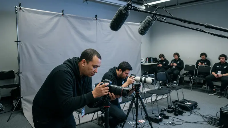 Media day interviews at a tournament