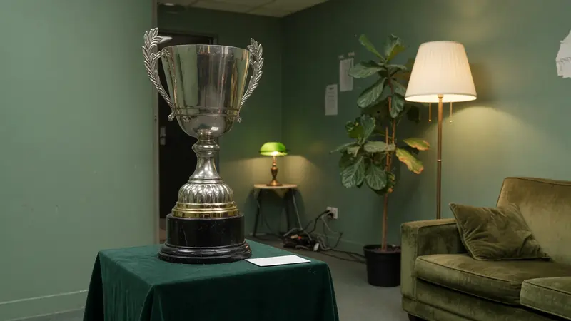 Trophy greenroom calm before finals
